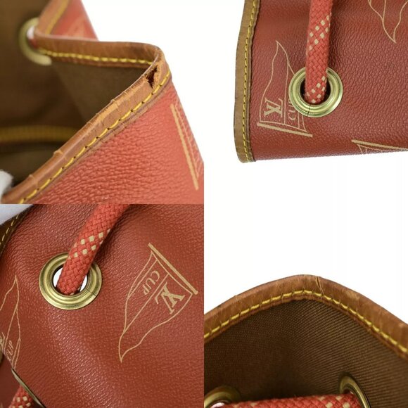 LOUIS VUITTON Logo Cup Saint Tropez Shoulder Bag PVC Leateher Red - Picture 9 of 12